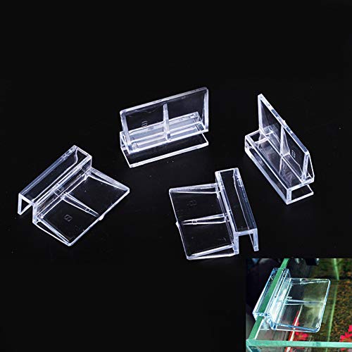 Ochine 4 PCS Aquarium Lid Clips, Transparent Aquarium Lid Clips, Clear Acrylic Fish Tank Lid Holder Aquarium Cover Support Clamps for Rimless Aquarium Glass Top, Fish Tank Cover, Aquarium Hoods - size: 8mm