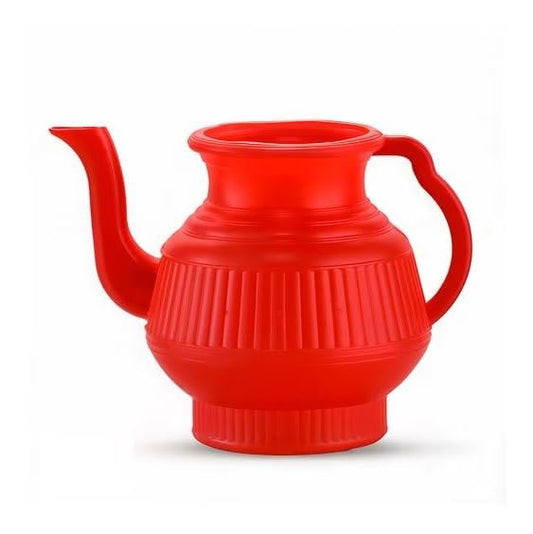 TABAKH Lota | Bodna | Water Mug | Toilet Wash Jug | 2.25 Liters | Lightweight Budna | Use in Bathroom | Personal Cleaning | Durable Easy-Pour | Plastic (Bright Red) - color: Bright Red