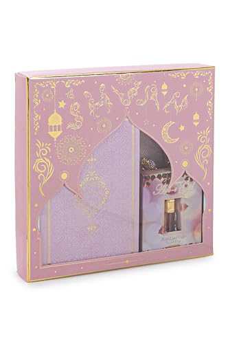 ihvan online Prayer Gift Set for Men & Women, Muslim Prayer Rug, Salah Mat, Beads Taasbih, Arabic Holy Quran, Islamic Gift Set for Ramadan & Eid, Pink - color: Pink