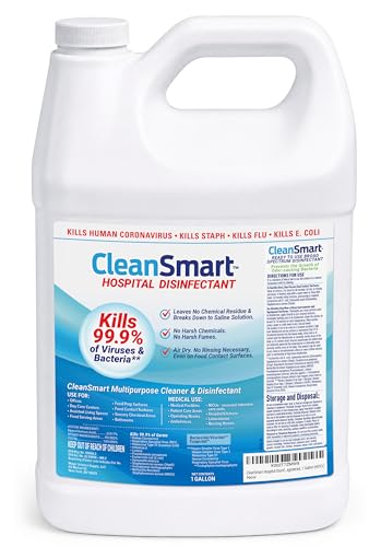 CleanSmart Hospital Disinfectant, Kills 99.9% of Viruses and Bacteria, Hypochlorous Acid Technology, EPA Registered, 1 Gallon (HOCL) - size: 128 Fl Oz (Pack of 1)