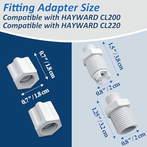 Romansk (2 Sets) Offline Feeder Connection Pack with Saddle Clamp | Chlorinator Feeder Hose Tubing Parts with 2 Sets Check Valve Control Valve, Replacement for CL200 CL220 Offline Pool Feeder