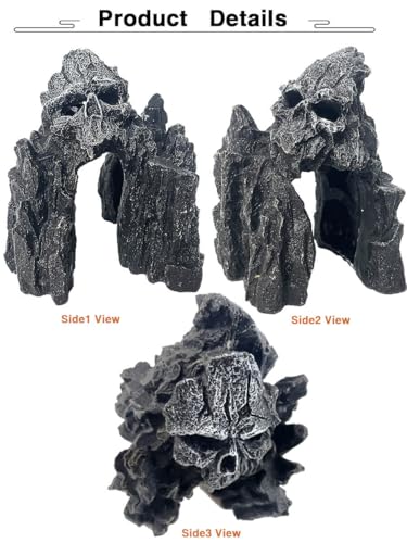 Aquarium Mountain View Stone Ornament - Aquarium Skull Rock Decor Cave for Fish Tank,Aquarium Decorations Small,Small Aquarium Decoration for Fish Tank - 5.7 Inches High