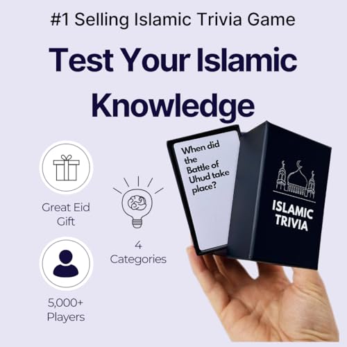 Islamic Trivia Card Game, 100+ Questions in 4 Categories, Educational Family Game, Perfect Eid Gift and Ramadan Gift for Muslims