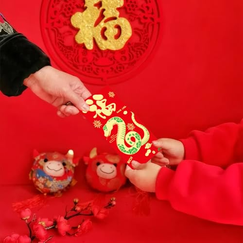 Chinese New Year Red Packets 2026,36 Pcs Money Envelopes with 6 Classic Embossed Bronzing Foil Designs for Cash Gifts & Decorations (Snake Year) - style: Snake Year