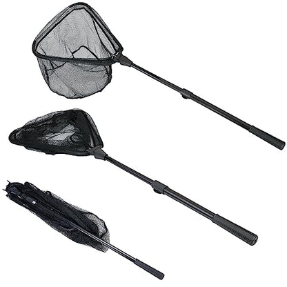 RESTCLOUD Fishing Landing Net with Telescoping Pole Handle, Fishing net Freshwater for Kids Men Women, Extend to 40-63 Inches - style: G: Aircraft-grade Aluminum Handle, 71" Full