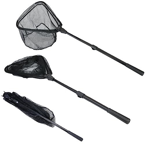 RESTCLOUD Fishing Landing Net with Telescoping Pole Handle, Fishing net Freshwater for Kids Men Women, Extend to 40-63 Inches - style: G: Aircraft-grade Aluminum Handle, 71" Full