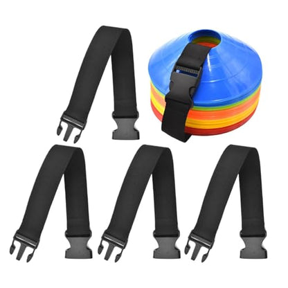 Football Cone Straps Foldable Disc Carrier Harness | 4 Pieces Portable Reusable Sports Cone Straps for Outdoors, Daily, Exercise, Football, Workout
