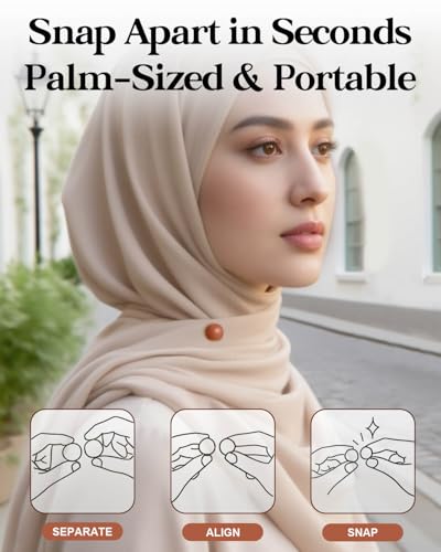 Strong Hijab Magnets, Pinless Magnetic Pins for Women, Multi-Use No Snag Pins for Hijab, Scarf, Shirts, Dress and Clothes with Gift Box - size: 12PCS
