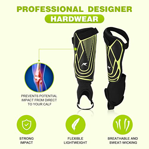 Soccer Football Shin Guards with Ankle Protection, Super Protective Flexible Low-Profile Adult,Youth, Junior - size: Small