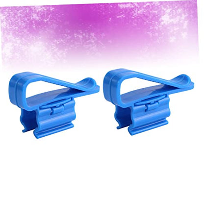 2pcs Aquarium Filtration Hose Holder Clip Water Clip for Fish Tank Pump Stabilization Soft Tube Clamp for Easy Cleaning and Water Changes Blue - size: 8.5*1.8CM