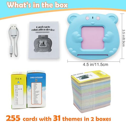 MAYAPHILOS 510 Words English and Korean Talking Flash Cards Bilingual, Educational Toy, Korean Language Learning Toys Pocket Speech for Toddlers - size: 510 Words Korean and English
