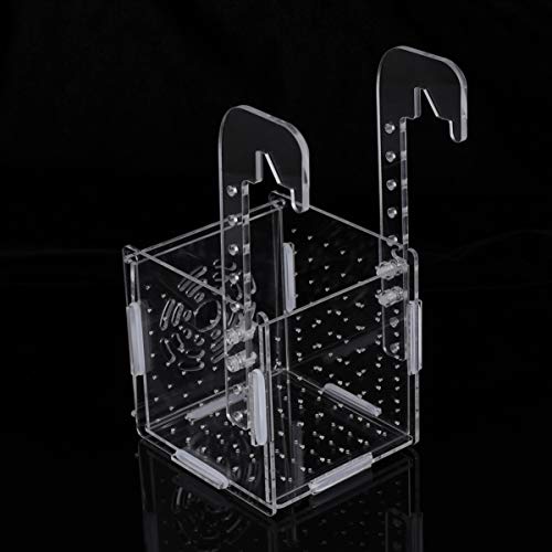 Fish Breeding Box- Box Hatchery Incubator Aquarium Fish Breeding Boxes Divider Hatching Boxes Accessory for Small Shrimp Clownfish Guppy-Small Hook Pattern