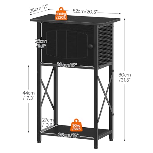 HOOBRO 10 Gallon Aquarium Stand, Fish Tank Stand with Cabinet Storage, Reptile Turtle Tank Stand with Metal Frame, 20.5" L x 11" W , 220 LBS Capacity, Black BB28FT01 - color: Black