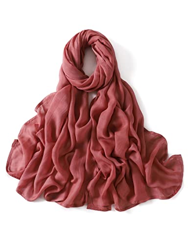 Txameru Women's Viscose Cotton Hijab Scarf - color: Rosy