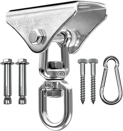 Yes4All Punching Bag Hanger, Stainless Steel Swivel Chain with 4 Snap Hooks for Heavy Bag, Gym Swing, Trapeze, and Hammock - color: Hangers 360 Degree Rotation