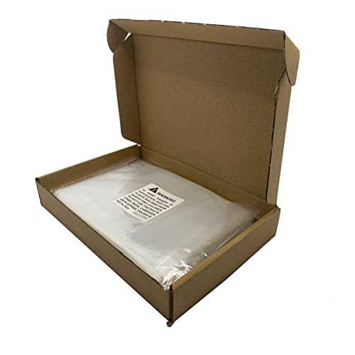 Geoyee 200ct 7x10 Inches Flat Open End Clear Plastic Poly Bags 1.6 Mil, Clear Plastic Poly Bags for Cloth, Notebooks, Pens, Markers, Small Business(7x10-200pcs) - size: 7x10 inches