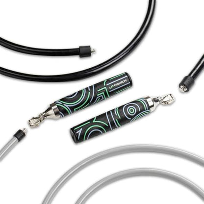 Crossrope Get Strong Weighted Jump Rope Set for Strength | Power Handles with 1 and 2 lb weighted ropes to build power and endurance. Designed for full-body, strength-focused workouts. - size: XL - (6’2”+ User Height)