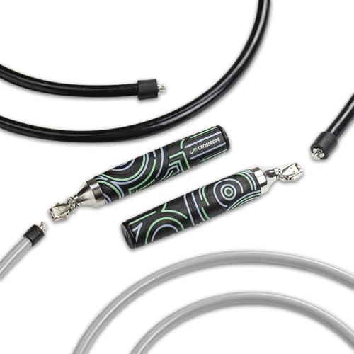 Crossrope Get Strong Weighted Jump Rope Set for Strength | Power Handles with 1 and 2 lb weighted ropes to build power and endurance. Designed for full-body, strength-focused workouts. - size: XL - (6’2”+ User Height)