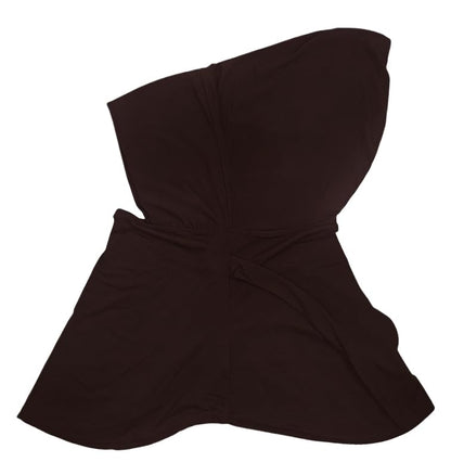 Lina & Lily Jersey Tie Back Hijab Underscarf with Neck Cover Full Coverage for Muslim Women - color: Dark Brown