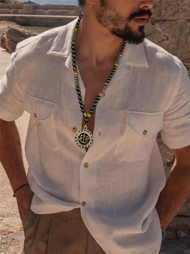 Ankh Cross Pendant Ancient Egyptian Hieroglyphic Symbol of Health and Eternal Life Men Cross Necklace with Tiger Eye Stone Obsidian Hematite Triple Protection Crystal Beads Chain - color: Allah Pendant-Gold