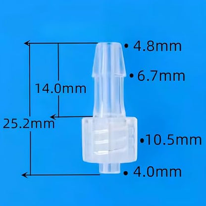 Male Luer Lock 3/16" Polycarbonate Hose Barb Adapter for Laboratory Biochemical Analytical Instruments, Food Machinery and Aquarium Equipment, 100pcs