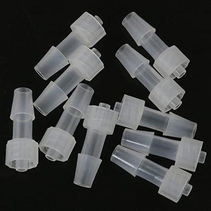 MEETOOT 10pcs Male Luer Lock 1/4" PP Hose Barb Adapter for Laboratory Biochemical/Analytical Instruments, Food Machinery and Aquarium Equipment - size: 1/4Inch