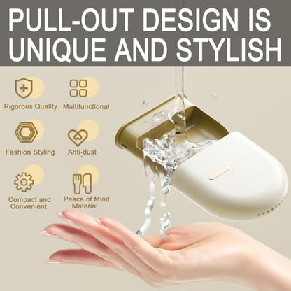 Retainer Case with Vent Holes, Pull-out Slim Denture baths,Compatible with Invisalign, Mouth Guard Set, Fashion Orthodontic Retainer Case with Retainer Removal Tool and Brush - color: Green