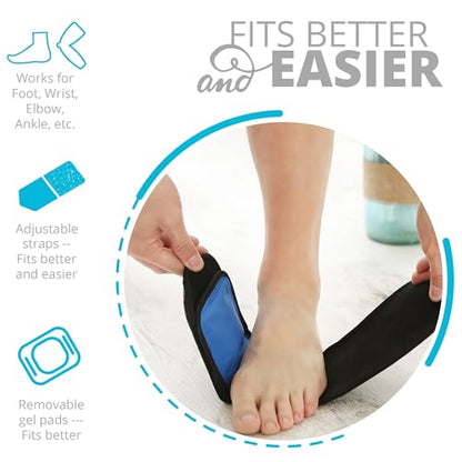 BODYPROX Cold & Hot Therapy Wrap, Reusable Gel Pack for Pain Relief. Great for Sprains, Muscle Pain, Bruises, Injuries, Etc. (Foot, Arm, Elbow, Ankle).