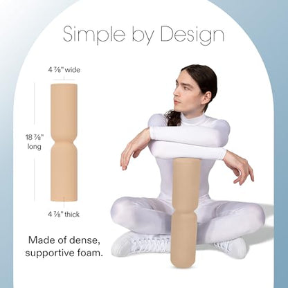 Bala Hourglass Foam Roller (Sand) - Soft Density Back Roller Foam for Physical Therapy, Deep Tissue Muscle Massage, Flexibility & Stretching - Workout Roller for Yoga, Neck, Back & Legs Exercise - color: Sand