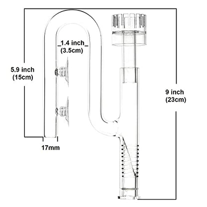 Mini Lily Pipe Inflow with Surface Skimmer for Nano Aquarium (17mm for 16/22mm (5/8'' i.d.) tubing) - size: 17mm for 16/22mm (5/8'' i.d.) tubing