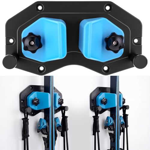 Soulchen 2 Pcs Ski & Snowboard Wall Rack for Garage, Ski Storage Rack, Snowboard Storage, Winter Gear Organizer for Garage, Winter Gear Organizer(Black Blue)
