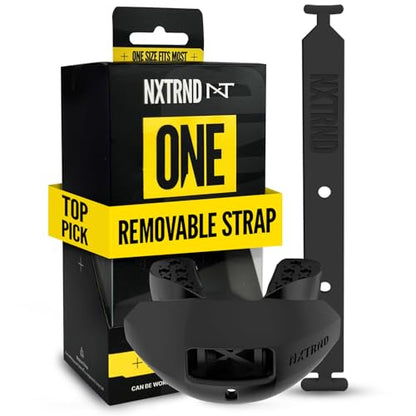 Nxtrnd One Football Mouth Guard, Strap Included, Fits Adult & Youth (Black) - color: Black