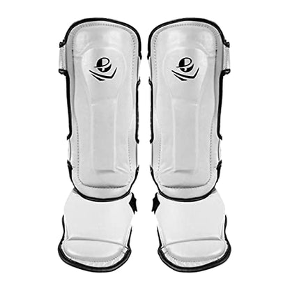 PFG Classic Shin Instep Guard for Boxing MMA Muay Thai Training - color: White, size: Large-XLarge
