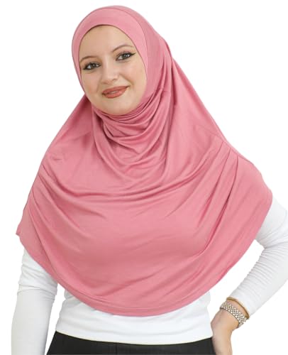 Prien Ready To Wear Hijab For Women, Instant Turban, Soft Muslim Scarf For Prayer, Long Hijabs, Islamic Clothes, Jersey Abaya - color: Dusty Rose