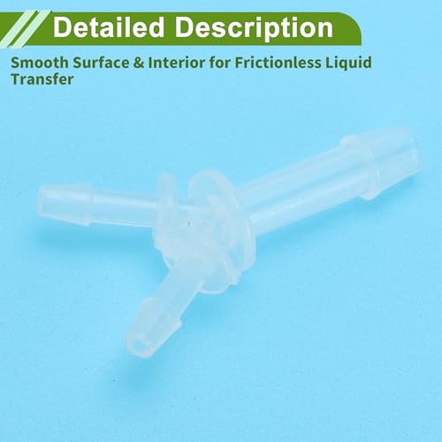 Plastic Hose Barb Fitting 3/32" x 5/32" x 3/32" Y Shaped Barb Connector PP 4 Pcs - size: 3/32"-5/32"-3/32"