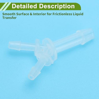 Plastic Hose Barb Fitting 3/32" x 5/32" x 3/32" Y Shaped Barb Connector PP 4 Pcs - size: 3/32"-5/32"-3/32"