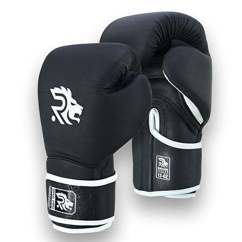 Smash Series Boxing Gloves for Men and Women Leather Training Sparring Gloves 10 oz 12 oz 14 oz 16 oz Kickboxing MMA Muay Thai Heavy Bag - color: Black, size: 16 oz