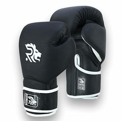 Smash Series Boxing Gloves for Men and Women Leather Training Sparring Gloves 10 oz 12 oz 14 oz 16 oz Kickboxing MMA Muay Thai Heavy Bag - color: Black, size: 16 oz