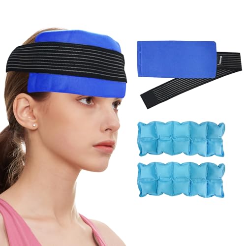 Reusable Ice Packs for Injuries (2-Pack) - Hot & Cold Therapy Gel Pack Wrap for Knee, Shoulder, Back Pain Relief, Adjustable, Flexible for Sports Injuries & Recovery (Blue)
