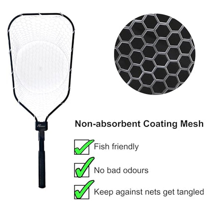 GOODCAT Fly Fishing Net, Bass Trout Landing Net, Folding Fishing Nets Fresh Water, Safe Fish Catching or Releasing, Fly Fishing net Magnetic Release - color: C:Extend Length:24.5"