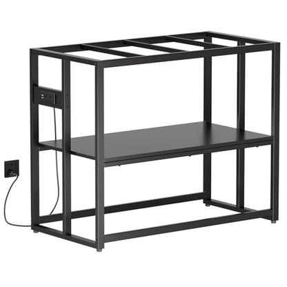 Urban Deco 40 Gallon Fish Tank Stand with Power Outlets, 660LBS Capacity Aquarium Stand, Metal Fish Tank Stand Dual-Layer Design Terrarium Stand, Black - color: Black, size: 40 gallon
