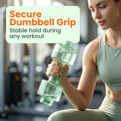 BDumbbell Shaped Sports Water Bottle Durable Plastic Gym Water Kettle For Fitness Outdoor And Daily Use - color: green