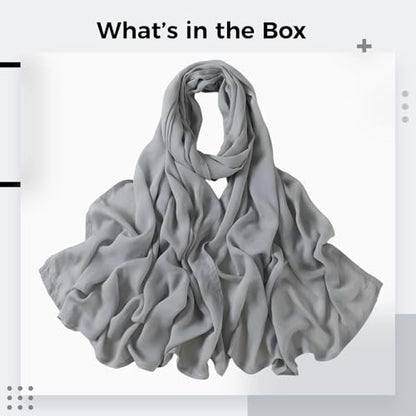 Viscose Cotton Hijab, Modal Linen Shawl, Solid Color Headscarf, 33.5 x 72.8 in / 85 x 185 cm, Thin Breathable Women's Scarf Wrap