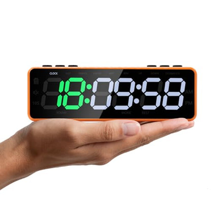 Portable Gym Timer with Strong Magnet for Home Gym, Interval Timer with Battery Supply, Workout Clock with Stopwatch, Count up/Down,Custom Interval for Fitness/Home/Boxing