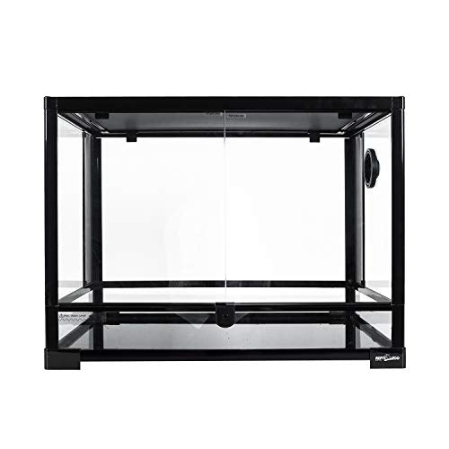 REPTI ZOO Large 34 Gallon Reptile Glass Tank,Front Opening Double Hinge Door 24" x 18" x 18", Screen Ventilation Terrarium (Backgrounds not Include) - size: 24" x 18" x 18"
