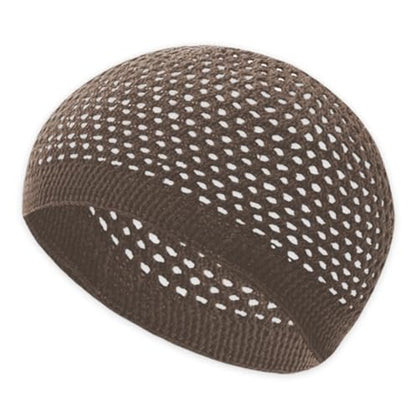 ESERRA Kufi Hats for Men and Women with 99 Tasbih Prayer Beads, Muslim Thick Breathable Skull Cap, Tasbeeh, Prayer Cap - color: Beige