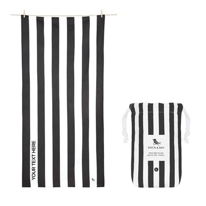 Dock & Bay Beach Towel - Quick Dry, Sand Free - Compact, Lightweight - 100% Recycled - Includes Bag - Cabana - Kamari Charcoal - Extra Large (200x90cm, 78x35) - color: Cabana - Kamari Charcoal, size: Extra Large (200x90cm, 78x35")