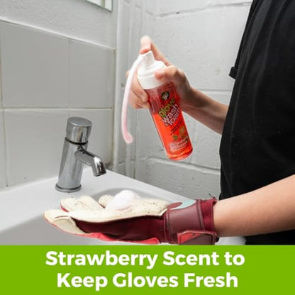 gloveglu Goalkeeper Gloves Wash & Foam | Specialized Foaming Wash Solution with DirTECH Latex Cleaning Formula | Deep Cleans Dirt & Sweat While Maintaining Grip and Glove Performance | 200ml - color: Strawberry Stropper