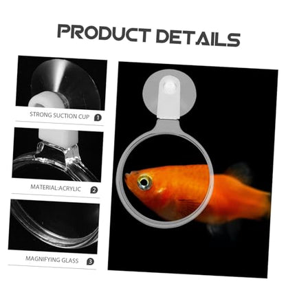 MERRYHAPY Aquarium Magnifier Coral Viewer Acrylic Magnifying Glass Suction Cup Magnifier for Fish Plant Spider