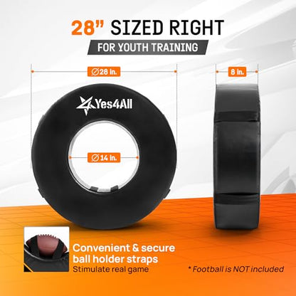 Yes4All Tackling Dummies for Youngth Football, 11lbs /20lbs Leather Block and Tackle Dummies for Contact Drills, Martial Arts - color: B.Black - Tackle Wheel Ring Football